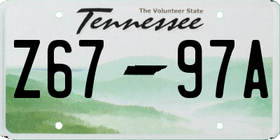 TN license plate Z6797A