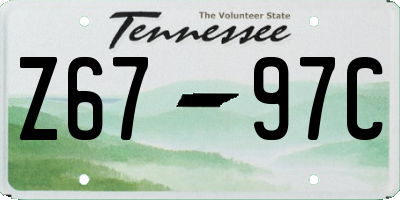 TN license plate Z6797C