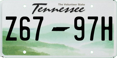 TN license plate Z6797H