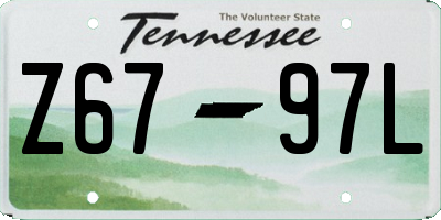 TN license plate Z6797L