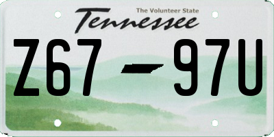 TN license plate Z6797U