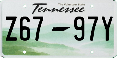 TN license plate Z6797Y