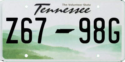 TN license plate Z6798G