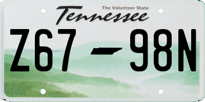 TN license plate Z6798N