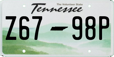 TN license plate Z6798P