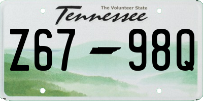 TN license plate Z6798Q