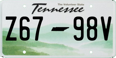 TN license plate Z6798V