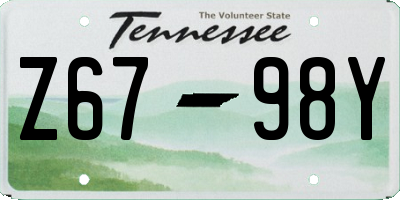 TN license plate Z6798Y