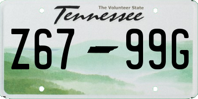 TN license plate Z6799G