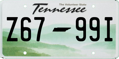 TN license plate Z6799I