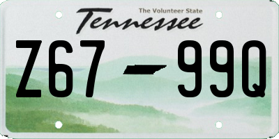 TN license plate Z6799Q