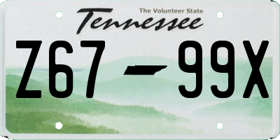 TN license plate Z6799X