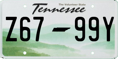 TN license plate Z6799Y