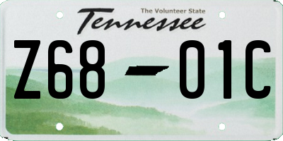 TN license plate Z6801C