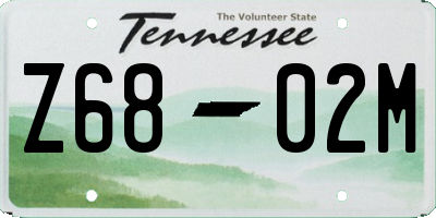 TN license plate Z6802M