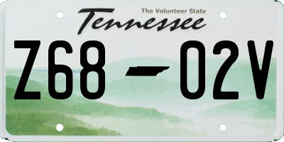 TN license plate Z6802V