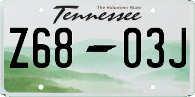 TN license plate Z6803J