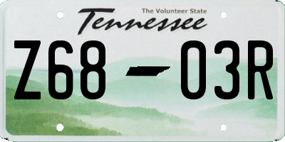 TN license plate Z6803R