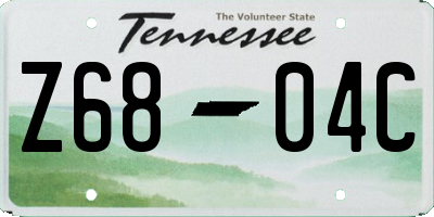 TN license plate Z6804C