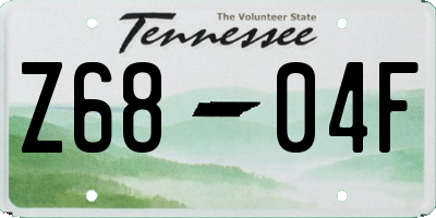 TN license plate Z6804F