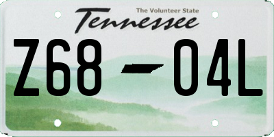 TN license plate Z6804L