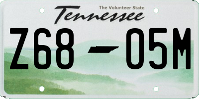 TN license plate Z6805M