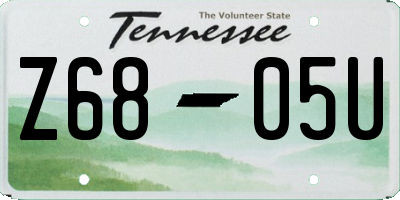 TN license plate Z6805U