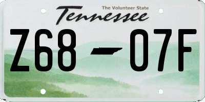 TN license plate Z6807F