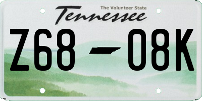 TN license plate Z6808K