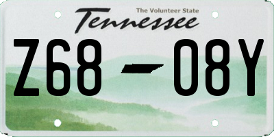 TN license plate Z6808Y