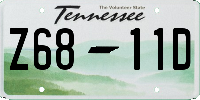TN license plate Z6811D