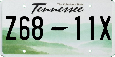 TN license plate Z6811X