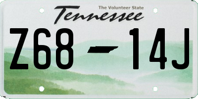 TN license plate Z6814J