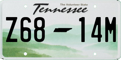 TN license plate Z6814M