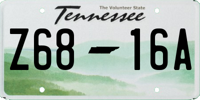 TN license plate Z6816A