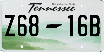 TN license plate Z6816B