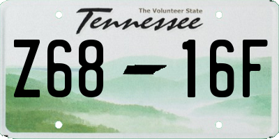 TN license plate Z6816F