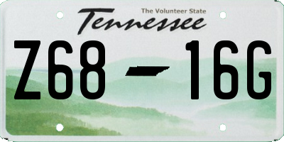 TN license plate Z6816G