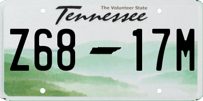 TN license plate Z6817M