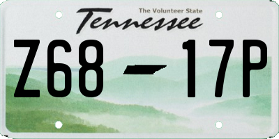 TN license plate Z6817P
