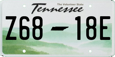TN license plate Z6818E