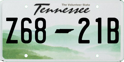 TN license plate Z6821B