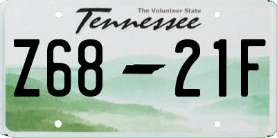 TN license plate Z6821F