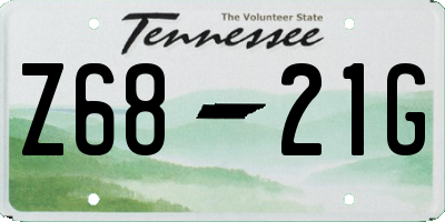 TN license plate Z6821G