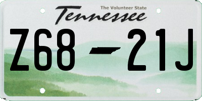 TN license plate Z6821J