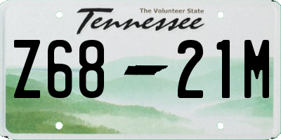 TN license plate Z6821M