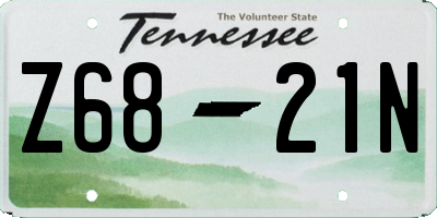 TN license plate Z6821N