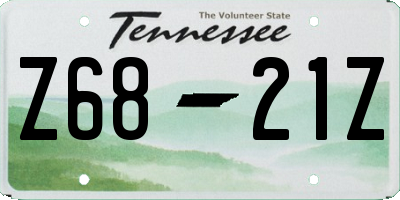 TN license plate Z6821Z