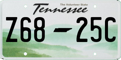 TN license plate Z6825C