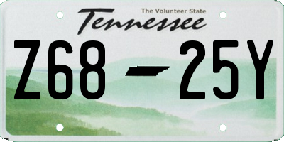 TN license plate Z6825Y